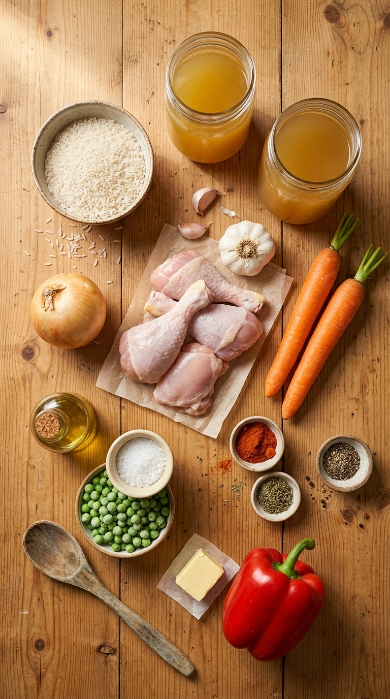 Ingredients for instant pot chicken and rice
