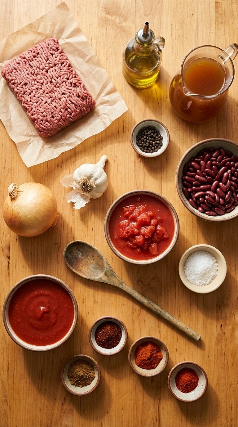 Ingredients for instant pot chili