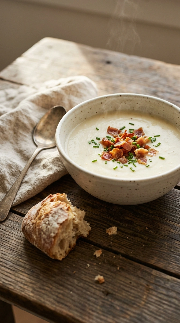 instant pot potato soup ready to serve