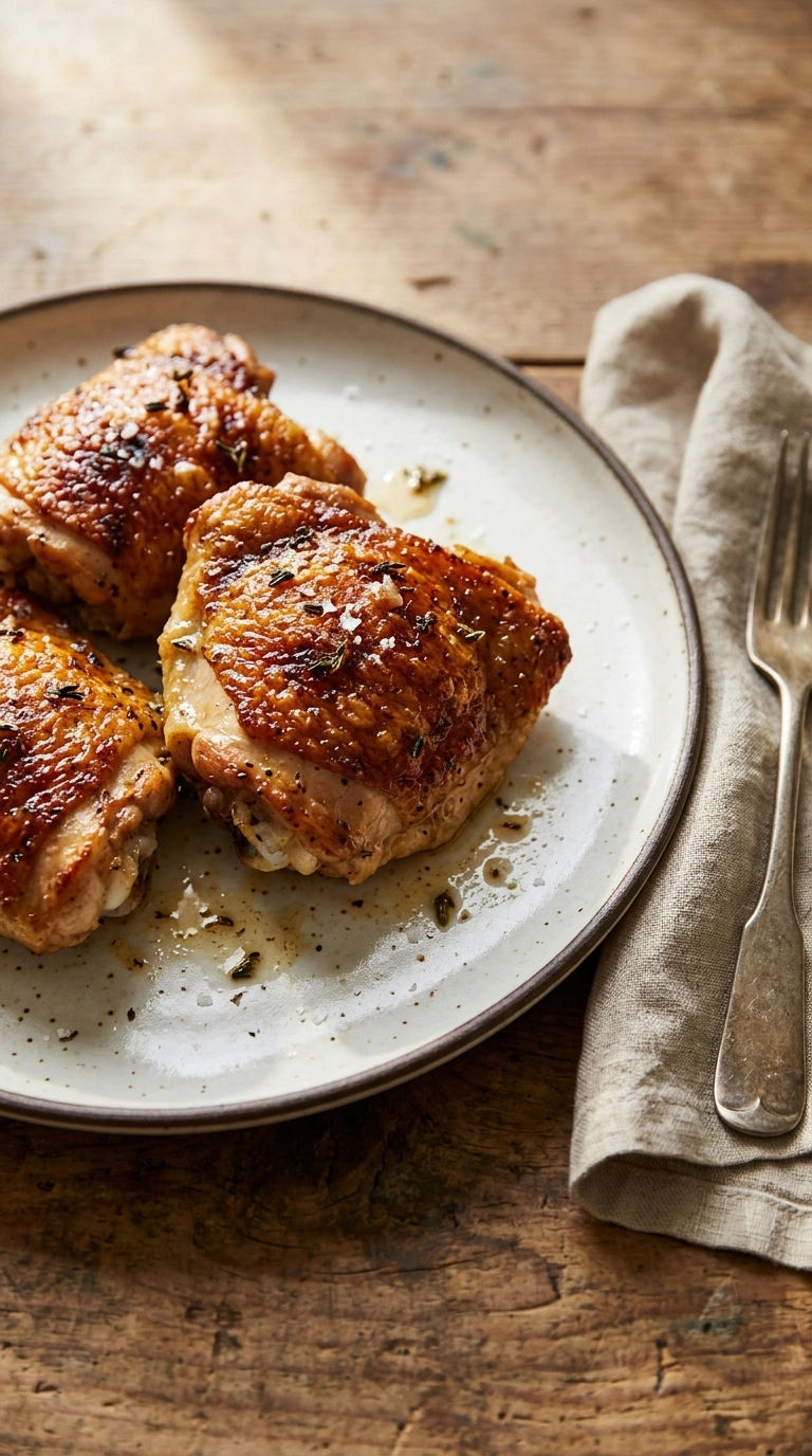 air fryer chicken thighs ready to serve