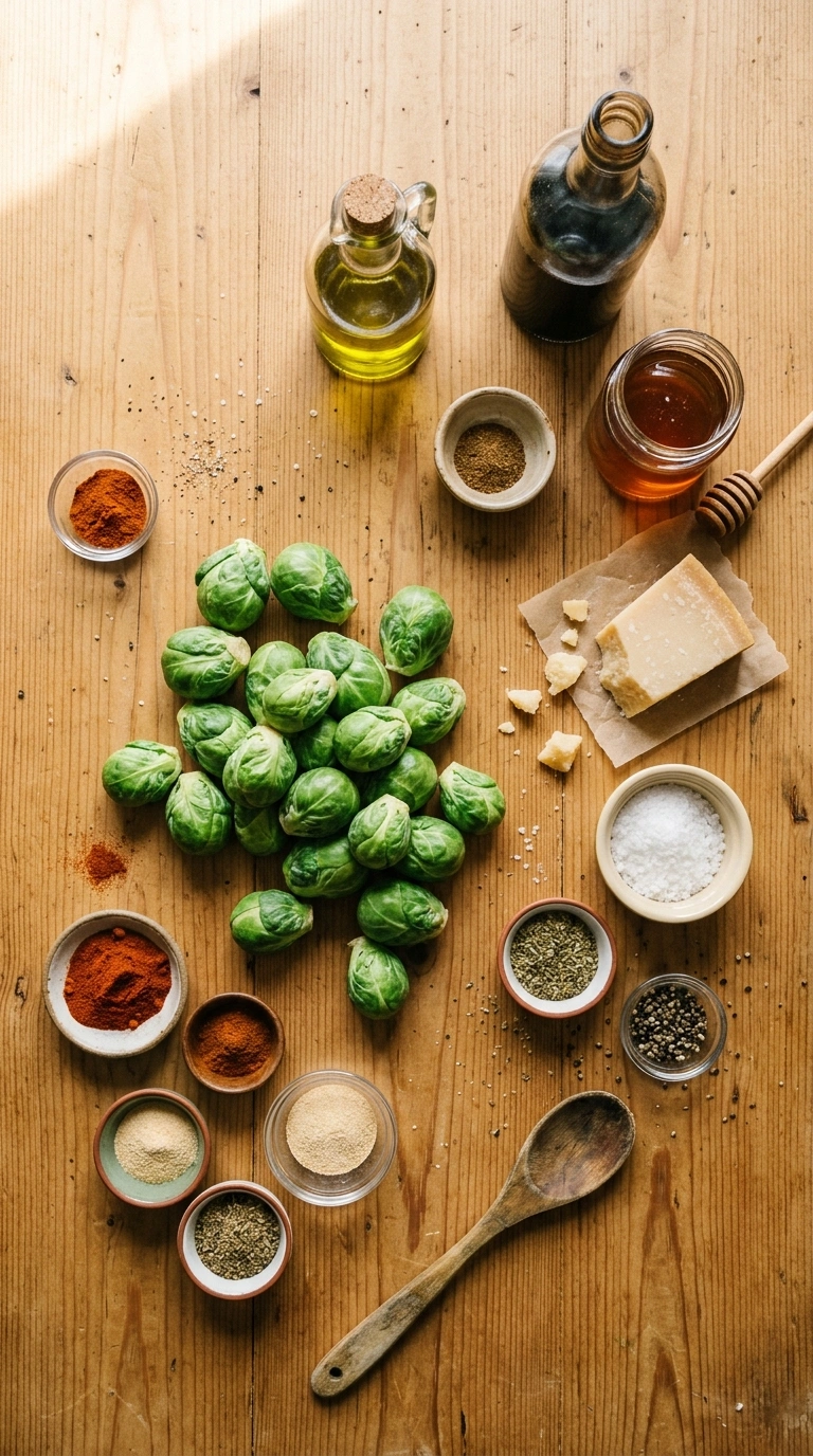 Ingredients for air fryer brussels sprouts