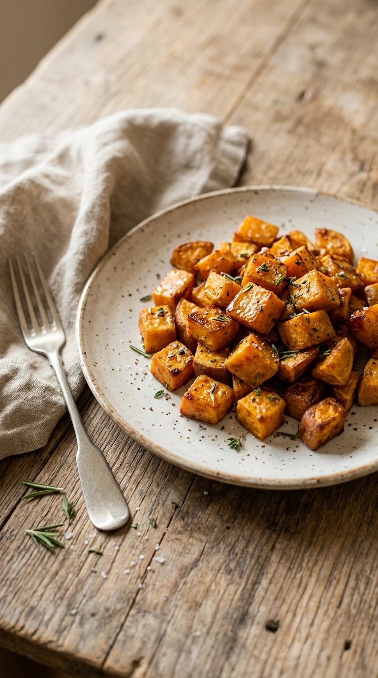 air fryer sweet potatoes ready to serve