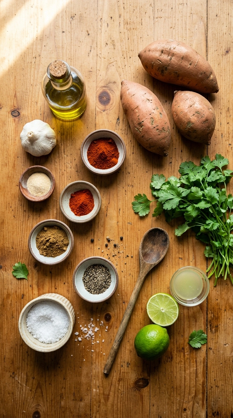 Ingredients for air fryer sweet potatoes