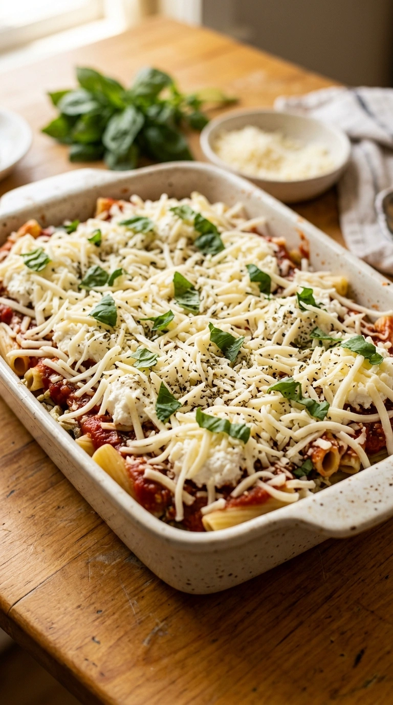 Cooking instructions for baked ziti