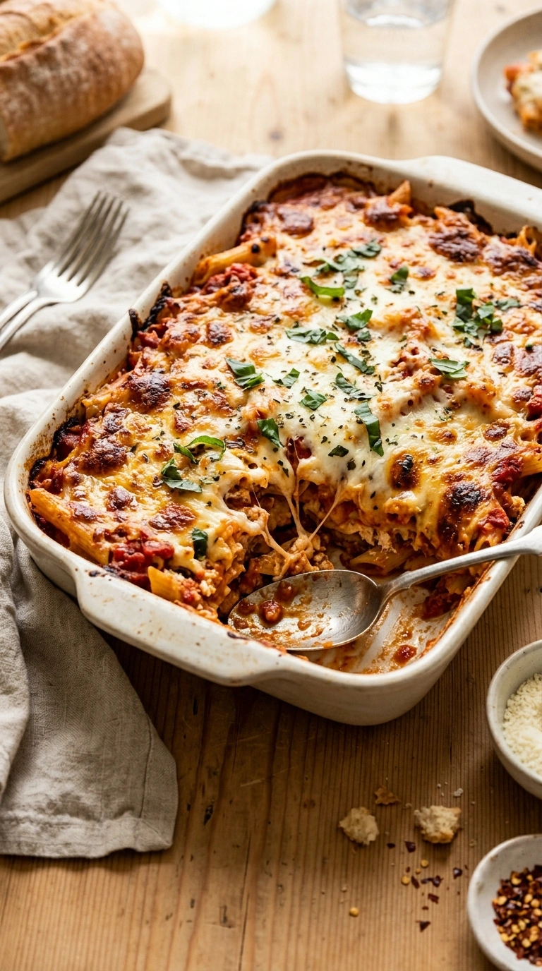 Easy Cheesy Baked Ziti for Family Dinner