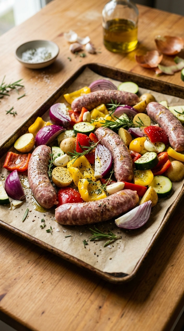 Cooking instructions for sheet pan dinner