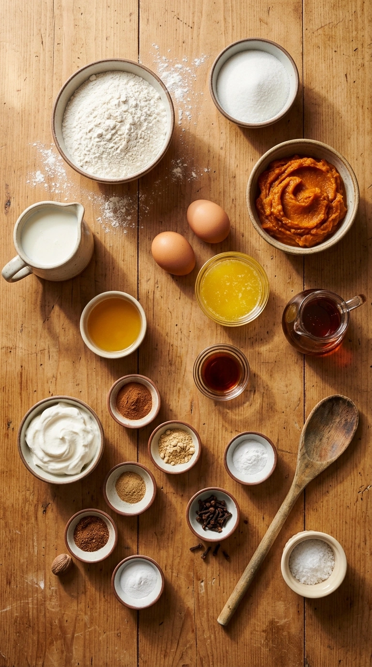 Ingredients for pumpkin pancakes
