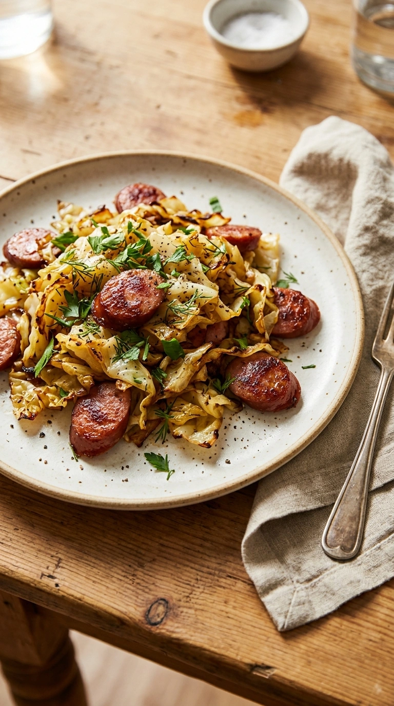 Easy Fried Cabbage and Sausage in One Skillet