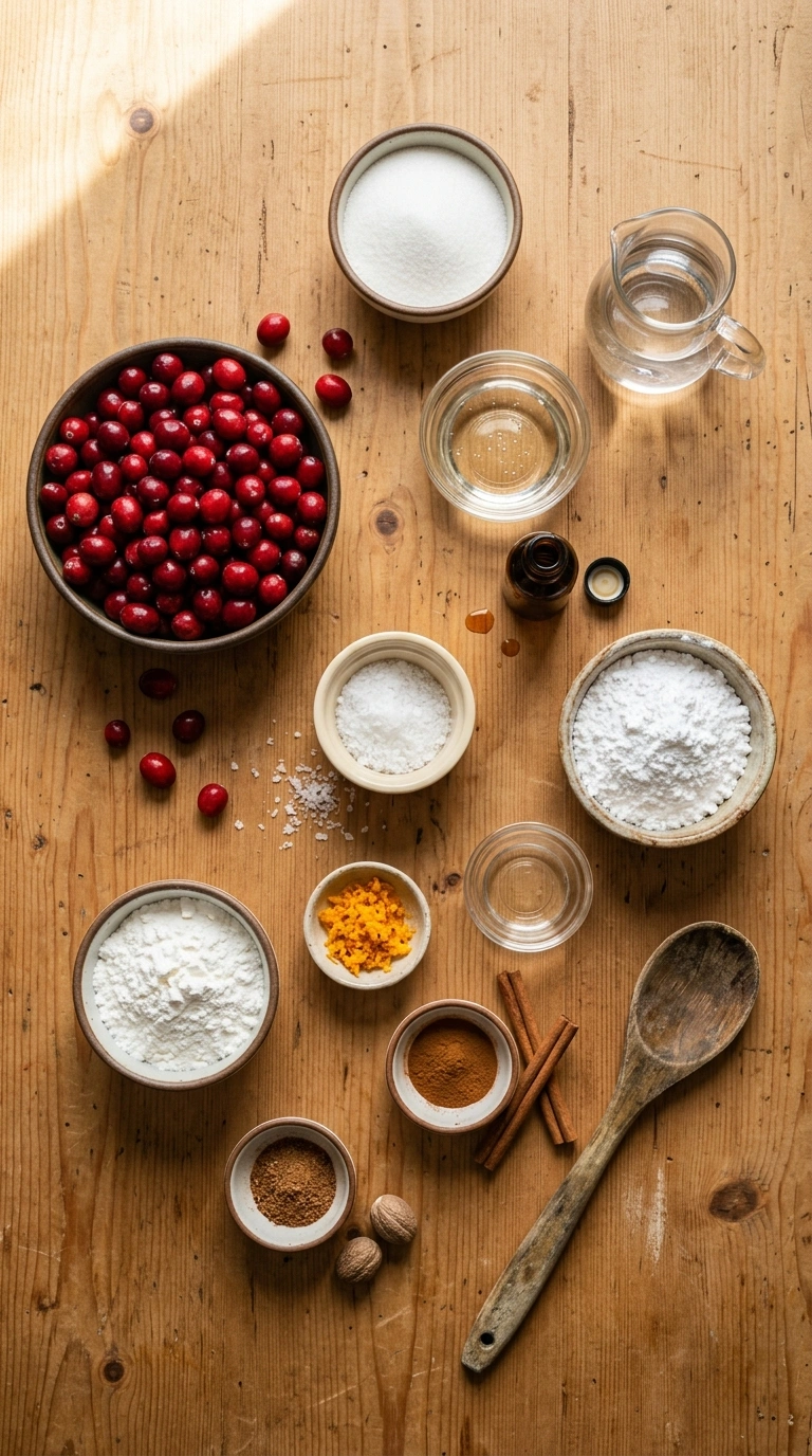 Ingredients for sugared cranberries
