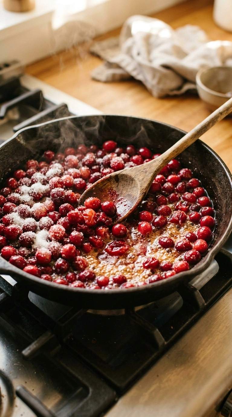 Cooking instructions for sugared cranberries