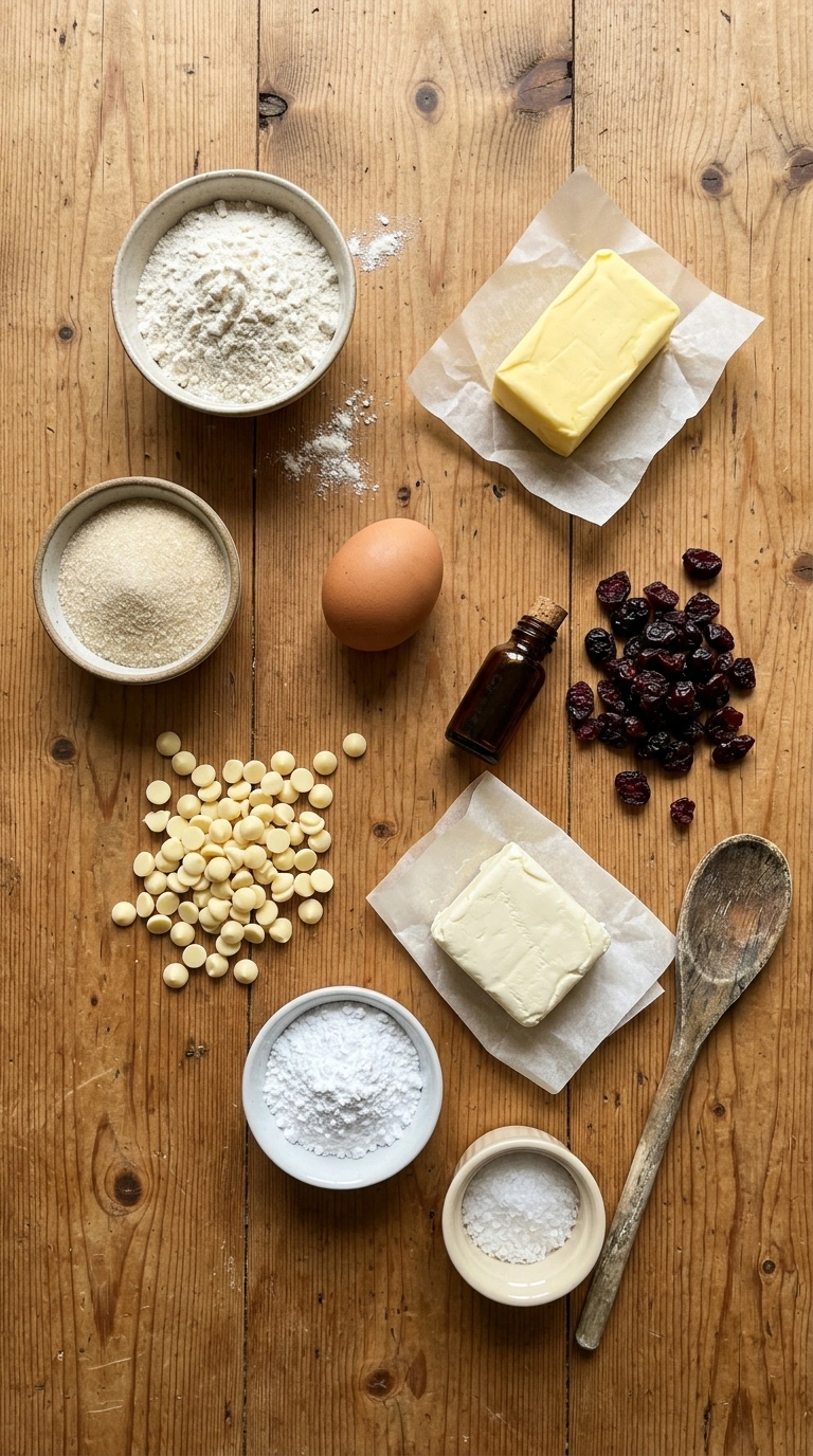 Ingredients for cranberry bliss bars