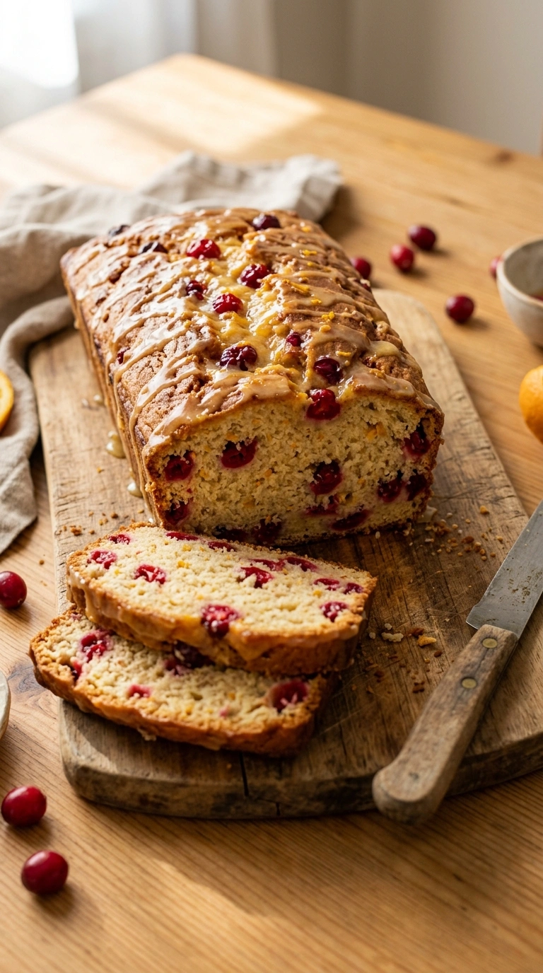 Cranberry Orange Bread With Sweet Orange Glaze