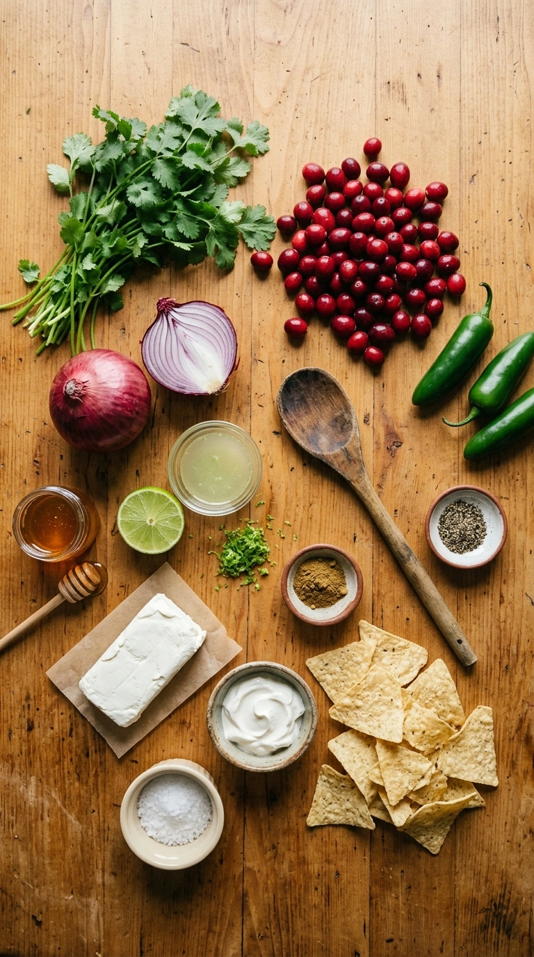 Ingredients for cranberry salsa