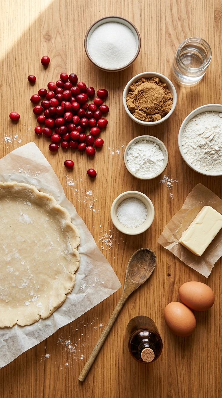 Ingredients for cranberry pie