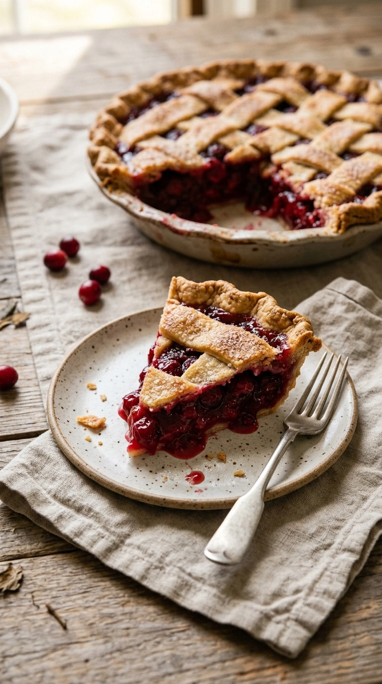 cranberry pie ready to serve