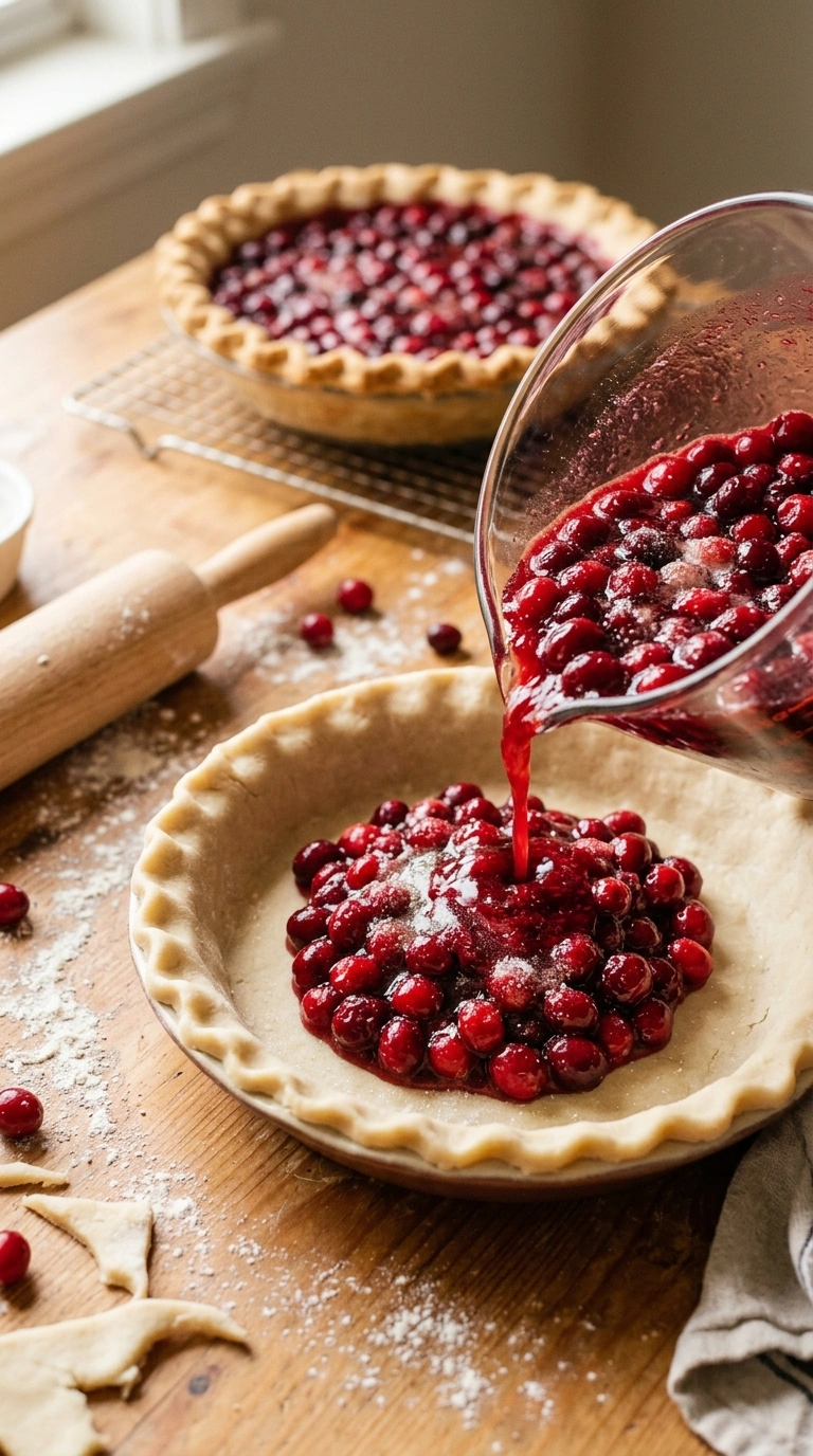Cooking instructions for cranberry pie